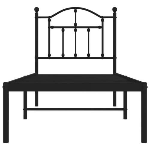 Metalni okvir za krevet s uzglavljem crni 75x190 cm Cijena