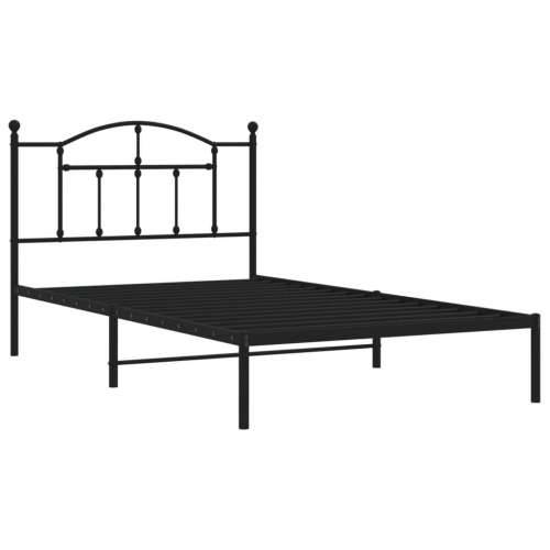 Metalni okvir za krevet s uzglavljem crni 100x200 cm Cijena