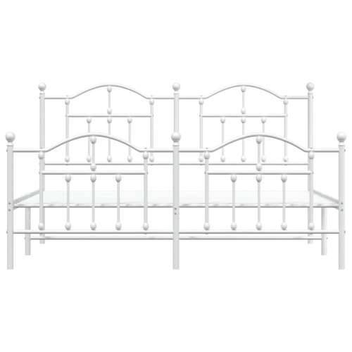 Metalni okvir kreveta uzglavlje i podnožje bijeli 180x200 cm Cijena