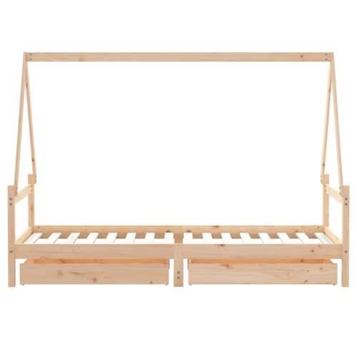 Okvir za dječji krevet s ladicama 90x200 cm od masivne borovine - Prirodna 90 x 200 cm Cijena