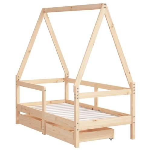 Okvir za dječji krevet s ladicama 70x140 cm od masivne borovine - Prirodna 70 x 140 cm Cijena