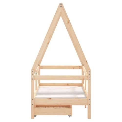 Okvir za dječji krevet s ladicama 70x140 cm od masivne borovine - Prirodna 70 x 140 cm Cijena