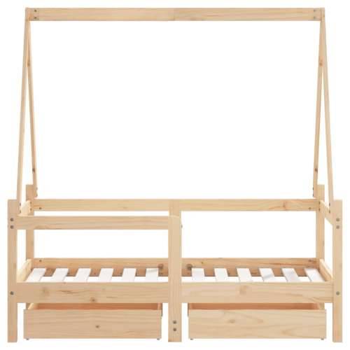 Okvir za dječji krevet s ladicama 70x140 cm od masivne borovine - Prirodna 70 x 140 cm Cijena