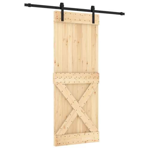 Klizna vrata s priborom za montažu 80 x 210 cm masivna borovina Cijena