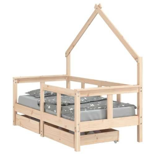 Okvir za dječji krevet s ladicama 70x140 cm od masivne borovine - Prirodna 70 x 140 cm Cijena