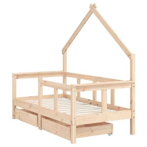 Okvir za dječji krevet s ladicama 70x140 cm od masivne borovine - Prirodna 70 x 140 cm Cijena