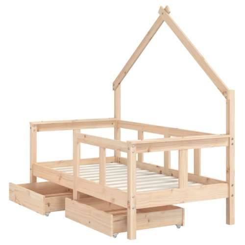 Okvir za dječji krevet s ladicama 70x140 cm od masivne borovine - Prirodna 70 x 140 cm Cijena