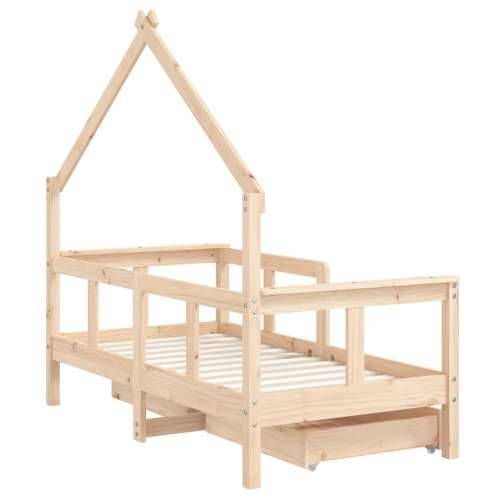 Okvir za dječji krevet s ladicama 70x140 cm od masivne borovine - Prirodna 70 x 140 cm Cijena