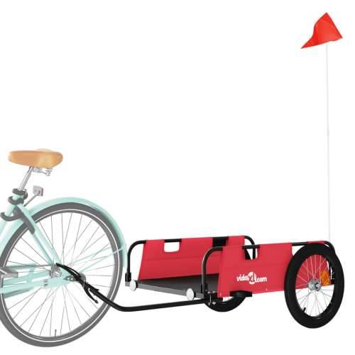 Prikolica za bicikl crvena od tkanine Oxford i željeza Cijena