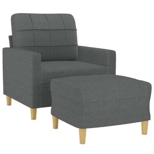 Fotelja s tabureom tamnosiva 60 cm od tkanine - Tamno siva Cijena