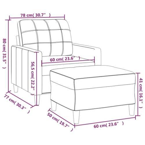 Fotelja s tabureom tamnosiva 60 cm od tkanine - Tamno siva Cijena