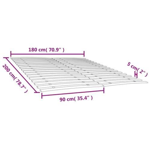 Podnice za krevet s 34 letvice 2 kom 90 x 200 cm - 180 x 200 cm Cijena
