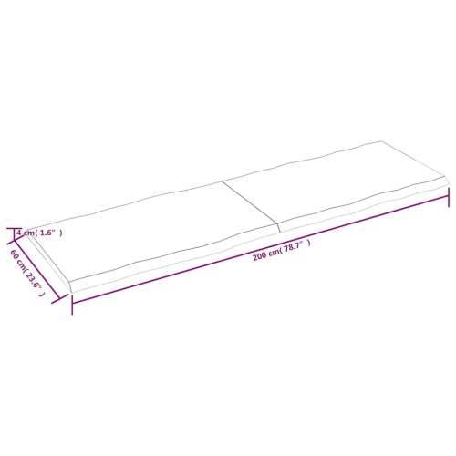 Stolna ploča svjetlosmeđa 200x60x(2-4) cm obrađena hrastovina - Svjetlosmeđa 200 x 60 x 4 cm 1 Cijena