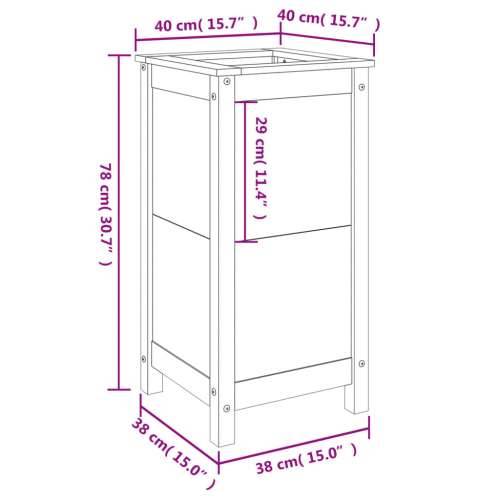Vrtna sadilica crna 40 x 40 x 78 cm od masivne borovine - Crna boja bora 40 x 40 x 78 cm 1 Cijena