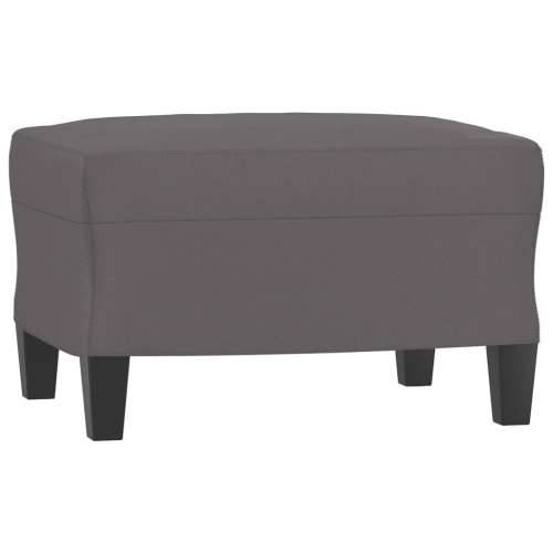 Fotelja s tabureom siva 60 cm od umjetne kože - Siva Cijena
