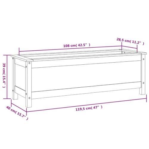 Povišena gredica - Vrtna gredica 119,5 x 40 x 39 cm od masivne borovine - Prirodna boja bora 119.5 x 40 x 39 cm 1 Cijena