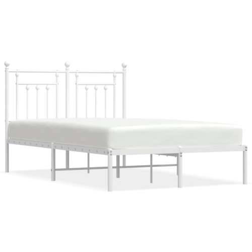 Metalni okvir za krevet s uzglavljem bijeli 135x190 cm - Bijela 135 x 190 cm s uzglavljem Cijena