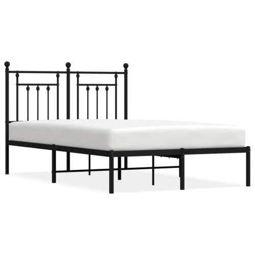 Metalni okvir za krevet s uzglavljem crni 135x190 cm - Crna 135 x 190 cm s uzglavljem Cijena