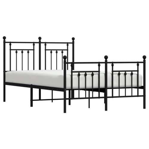 Metalni okvir kreveta uzglavlje i podnožje crni 135x190 cm - Crna 135 x 190 cm s uzglavljem i podnožjem Cijena