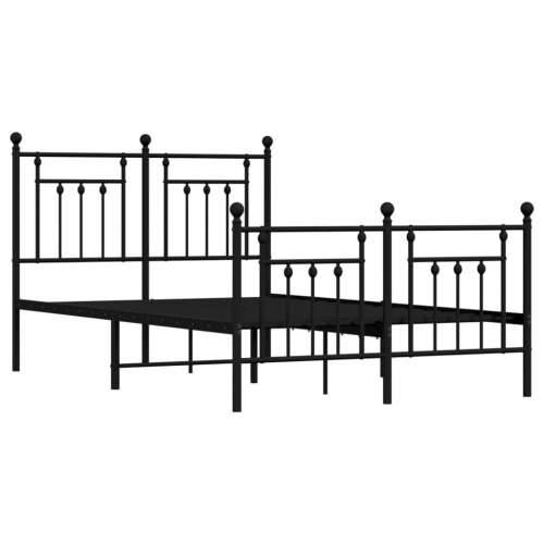 Metalni okvir kreveta uzglavlje i podnožje crni 135x190 cm - Crna 135 x 190 cm s uzglavljem i podnožjem Cijena