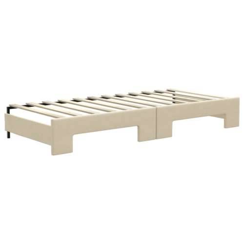 Dnevni krevet na razvlačenje krem 80 x 200 cm od tkanine - Krema 80 x 200 cm s krevetom na izvlačenje Cijena