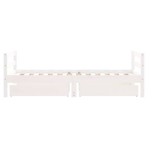 Okvir za dječji krevet s ladicama bijeli 80x160 cm od borovine  - Bijela 80 x 160 cm Cijena