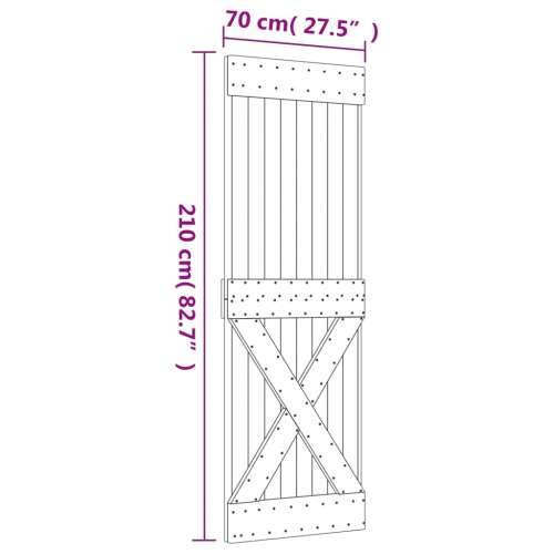 Klizna vrata s priborom za montažu 70 x 210 cm masivna borovina Cijena