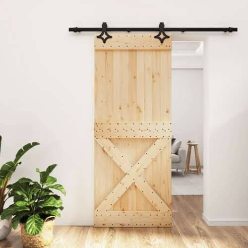 Klizna vrata s priborom za montažu 85 x 210 cm masivna borovina Cijena