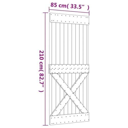 Klizna vrata s priborom za montažu 85 x 210 cm masivna borovina Cijena