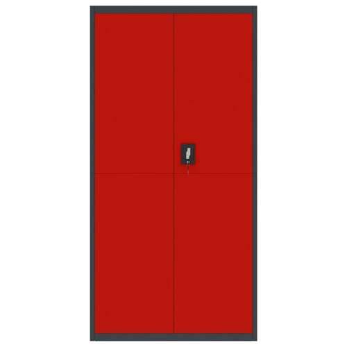 Ormarić za spise antracit-crveni 90 x 40 x 180 cm čelični Cijena