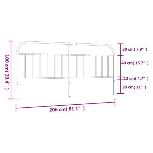 Metalno uzglavlje bijelo 200 cm - Bijela 200 cm 1 Cijena