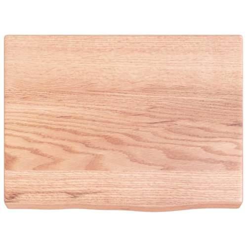 Zidna polica svjetlosmeđa 40x30x(2-4) cm obrađena hrastovina - Svjetlosmeđa 40 x 30 x 4 cm 1 Cijena