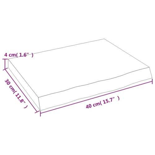 Zidna polica svjetlosmeđa 40x30x(2-4) cm obrađena hrastovina - Svjetlosmeđa 40 x 30 x 4 cm 1 Cijena