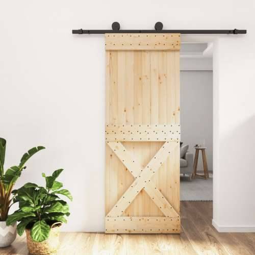 Klizna vrata s priborom za montažu 80 x 210 cm masivna borovina Cijena