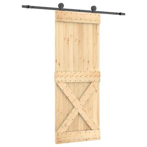 Klizna vrata s priborom za montažu 80 x 210 cm masivna borovina Cijena