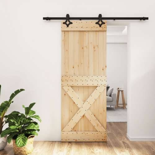 Klizna vrata s priborom za montažu 80 x 210 cm masivna borovina Cijena