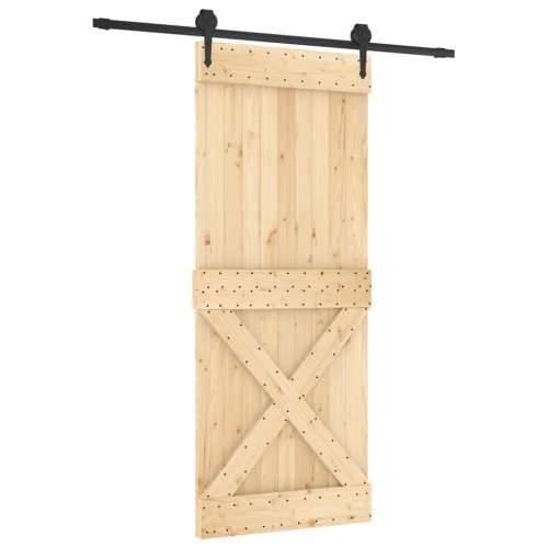 Klizna vrata s priborom za montažu 85 x 210 cm masivna borovina Cijena