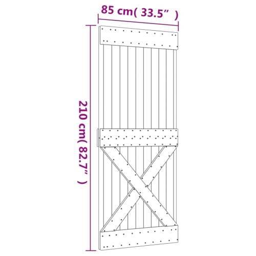Klizna vrata s priborom za montažu 85 x 210 cm masivna borovina Cijena