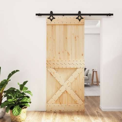 Klizna vrata s priborom za montažu 85 x 210 cm masivna borovina Cijena