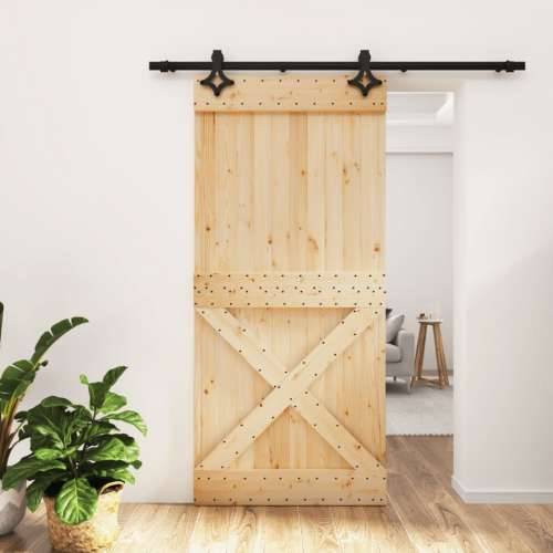 Klizna vrata s priborom za montažu 95 x 210 cm masivna borovina Cijena