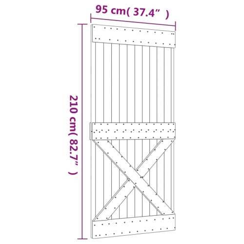 Klizna vrata s priborom za montažu 95 x 210 cm masivna borovina Cijena