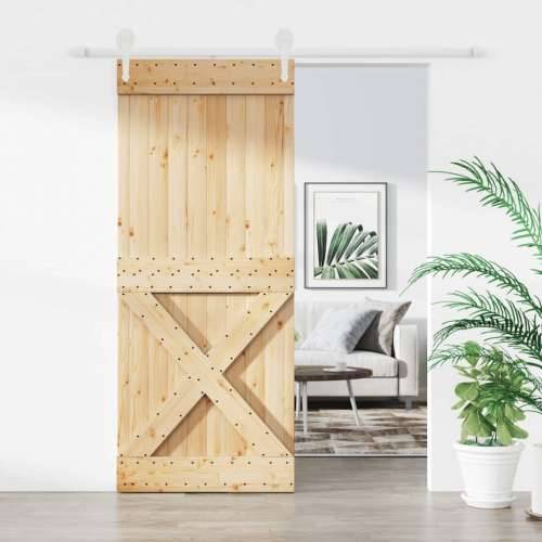 Klizna vrata s priborom za montažu 100x210 cm masivna borovina Cijena