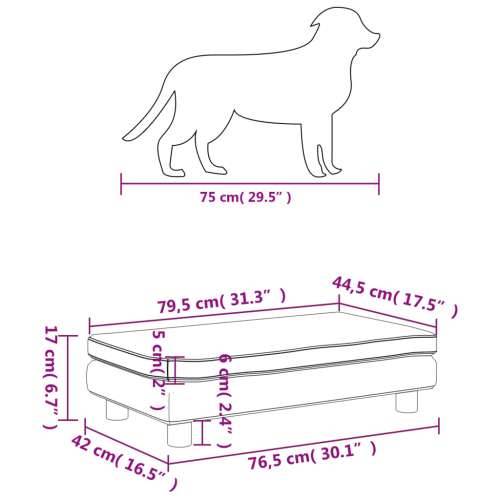 Krevet za pse s produžetkom tamnosivi 100x50x30 cm baršunasti Cijena