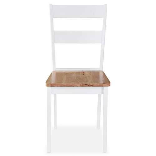 Blagovaonske stolice od masivnog drva kaučukovca 2 kom bijele Cijena