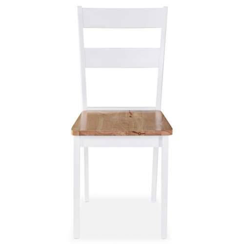 Blagovaonske stolice od masivnog drva kaučukovca 4 kom bijele Cijena