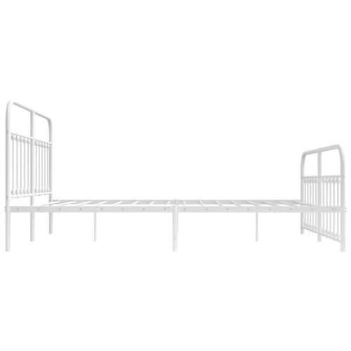 Metalni okvir kreveta uzglavlje i podnožje bijeli 183x213 cm - Bijela 183 x 213 cm s uzglavljem i podnožjem Cijena