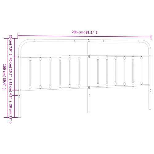 Metalno uzglavlje bijelo 200 cm - Bijela 200 cm 1 Cijena