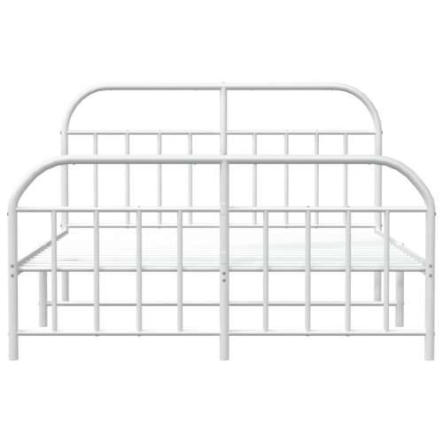 Metalni okvir kreveta uzglavlje i podnožje bijeli 183x213 cm - Bijela 183 x 213 cm s uzglavljem i podnožjem Cijena