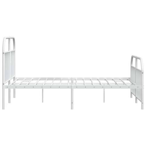 Metalni okvir kreveta uzglavlje i podnožje bijeli 183x213 cm - Bijela 183 x 213 cm s uzglavljem i podnožjem Cijena