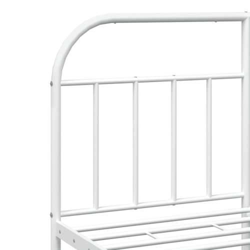 Metalni okvir kreveta uzglavlje i podnožje bijeli 183x213 cm - Bijela 183 x 213 cm s uzglavljem i podnožjem Cijena